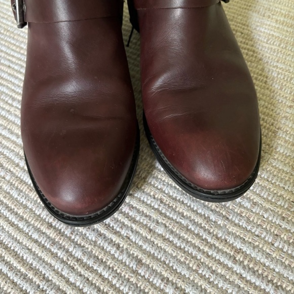 Geox Ankle Boots Burgundy Brown Leather Amphibiox Zip Up Buckle Size 39 US 9 - Picture 3 of 10